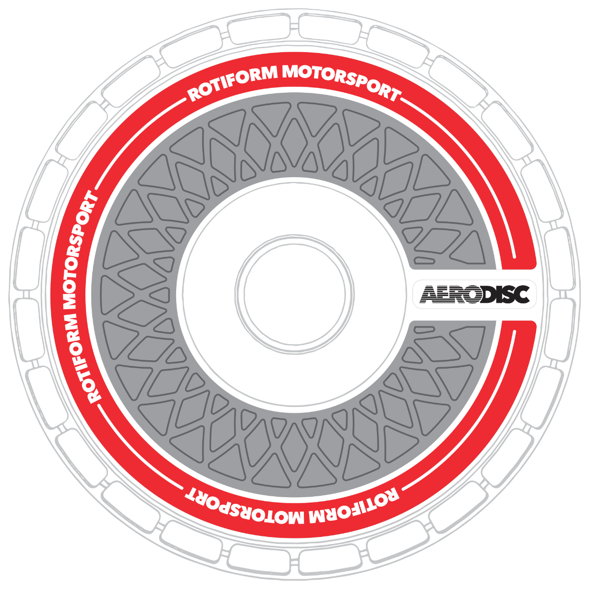 Rotiform AeroDisk Mesh With Ring Wheel Decal Set Of 2