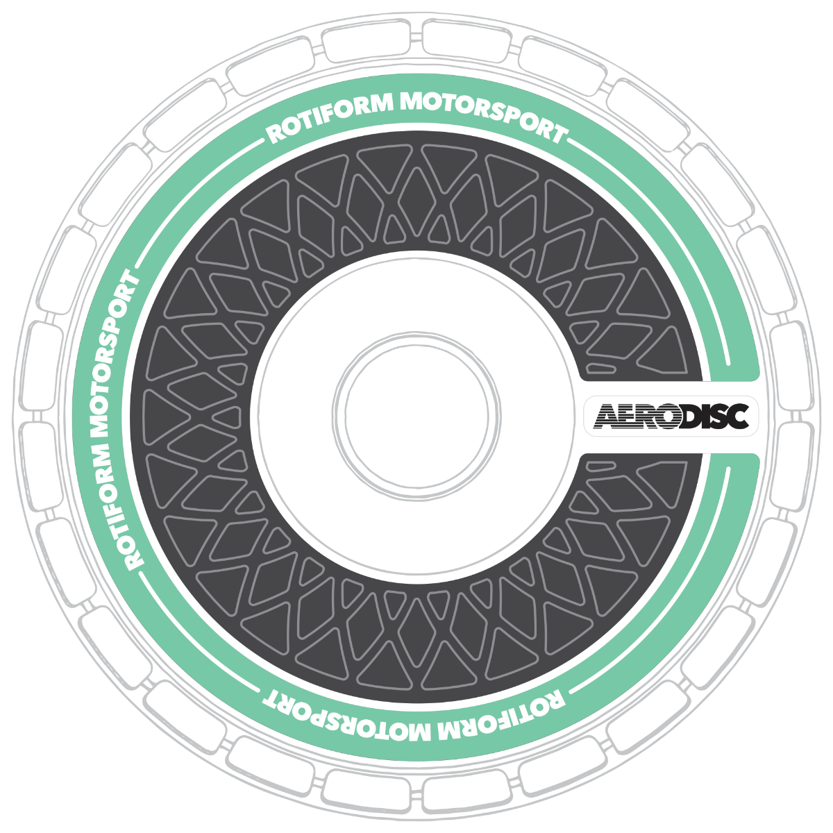 Rotiform AeroDisk Mesh With Ring Wheel Decal Set Of 2