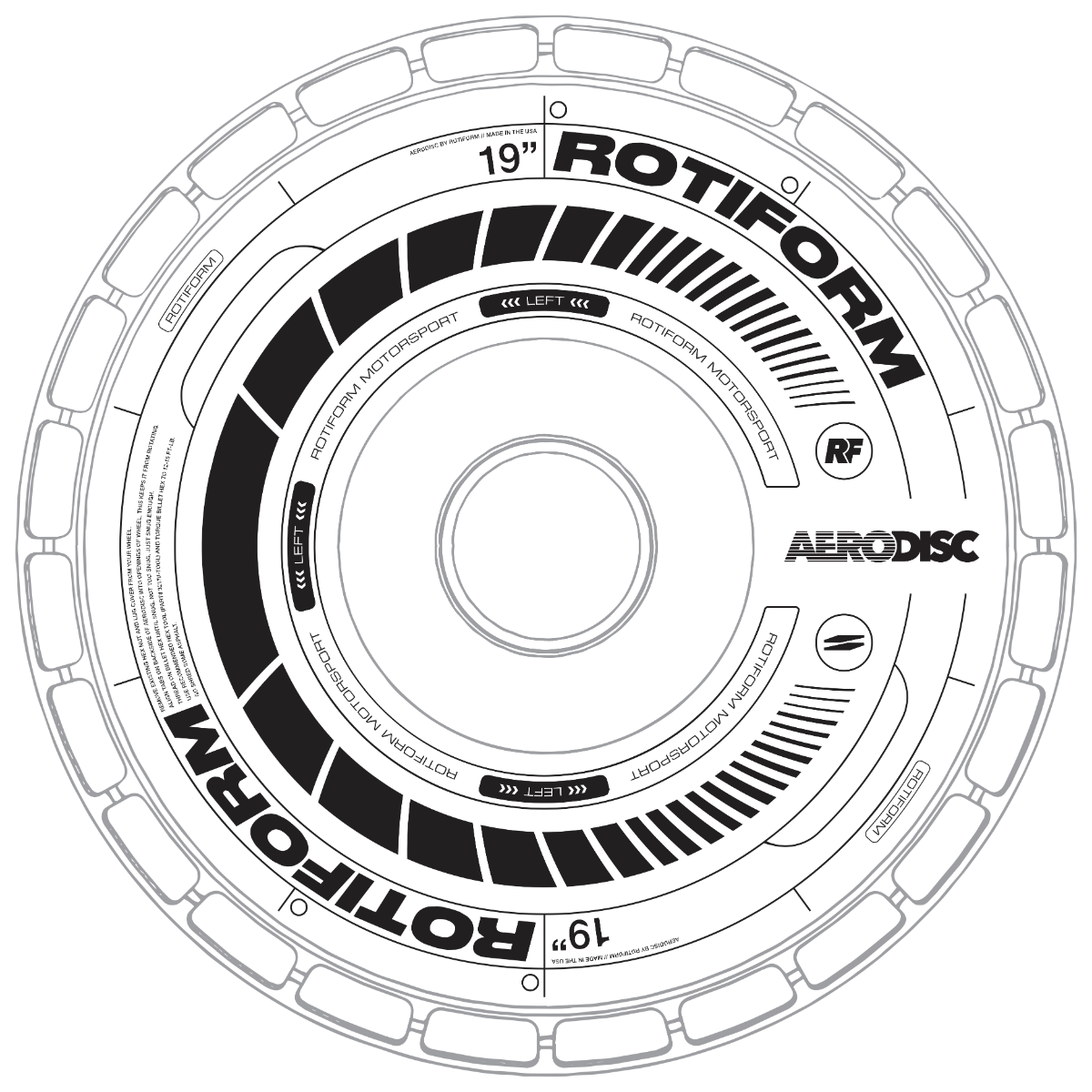 Rotiform AeroDisk Tecknik Wheel Decal Set Of 2