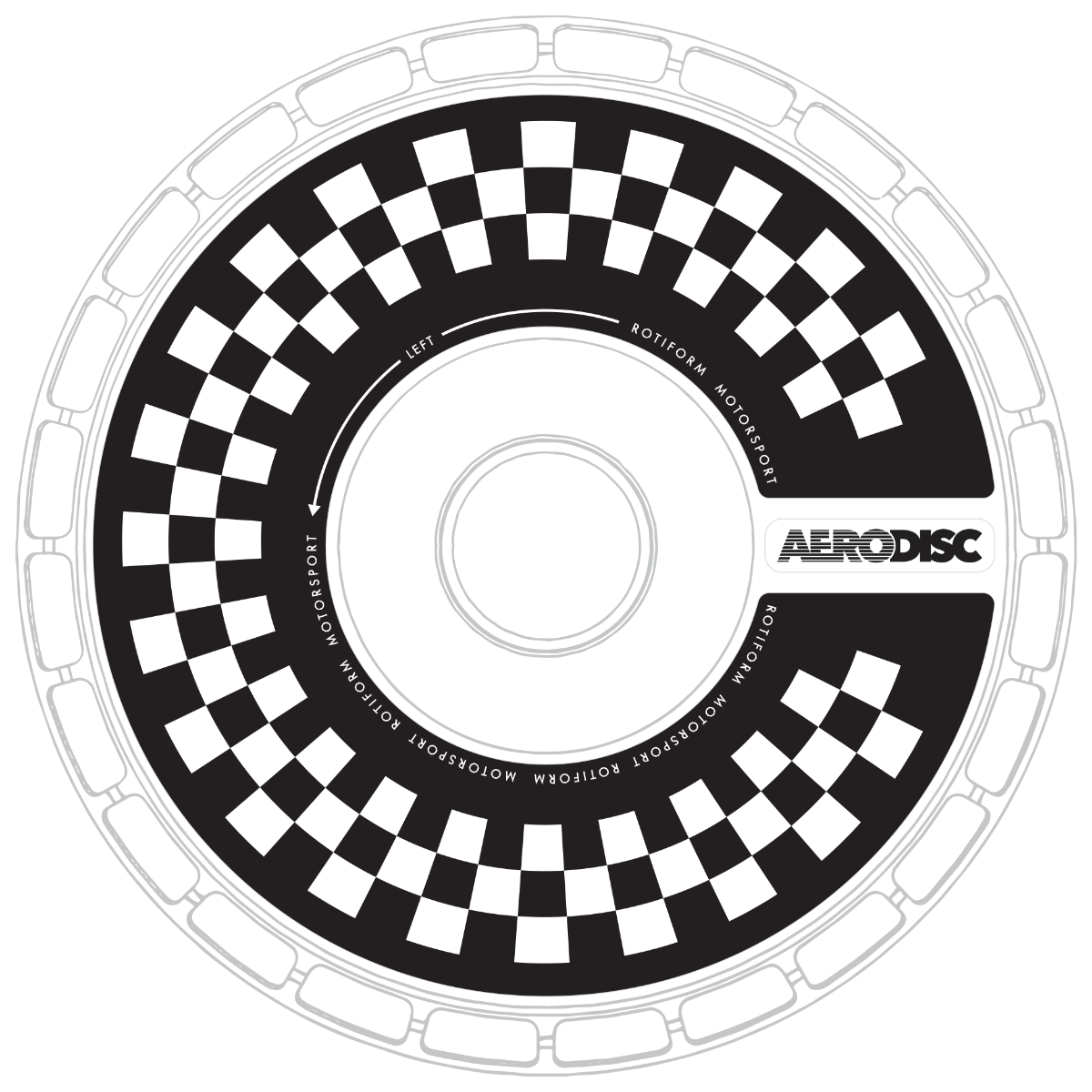 Rotiform AeroDisk Checkered Wheel Decal Set Of 2