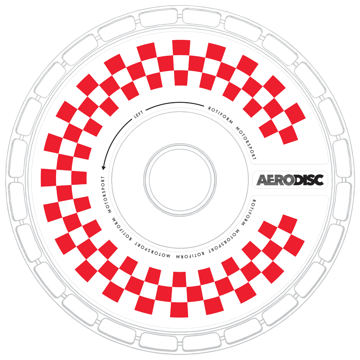 Rotiform AeroDisk Checkered Wheel Decal Set Of 2