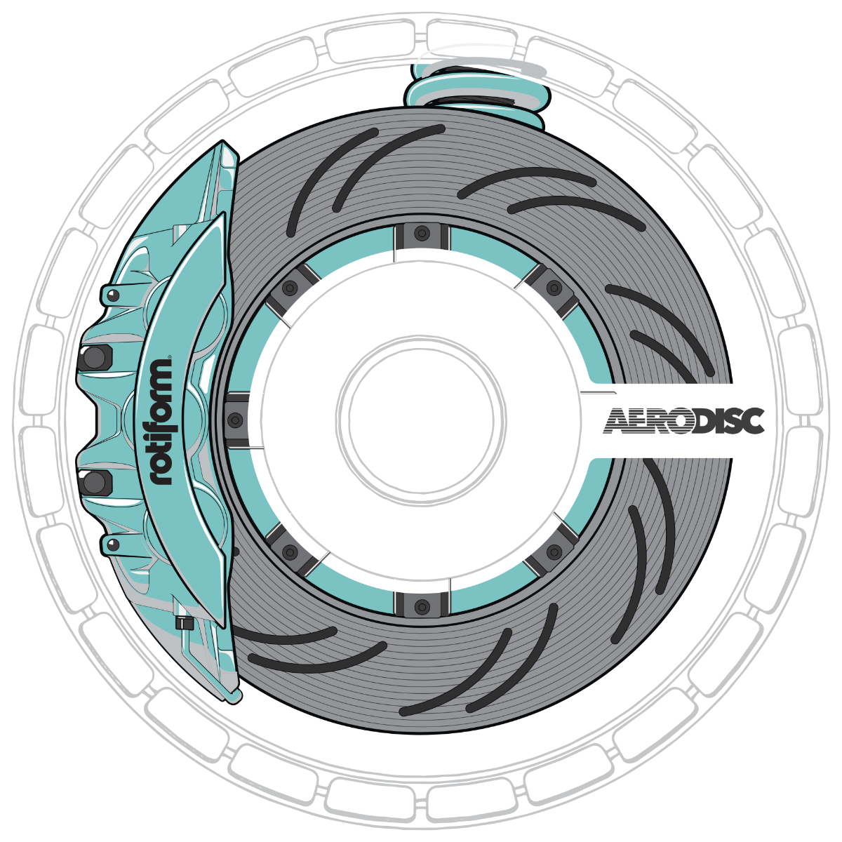 Rotiform AeroDisk X Ray Wheel Decal Set Of 2